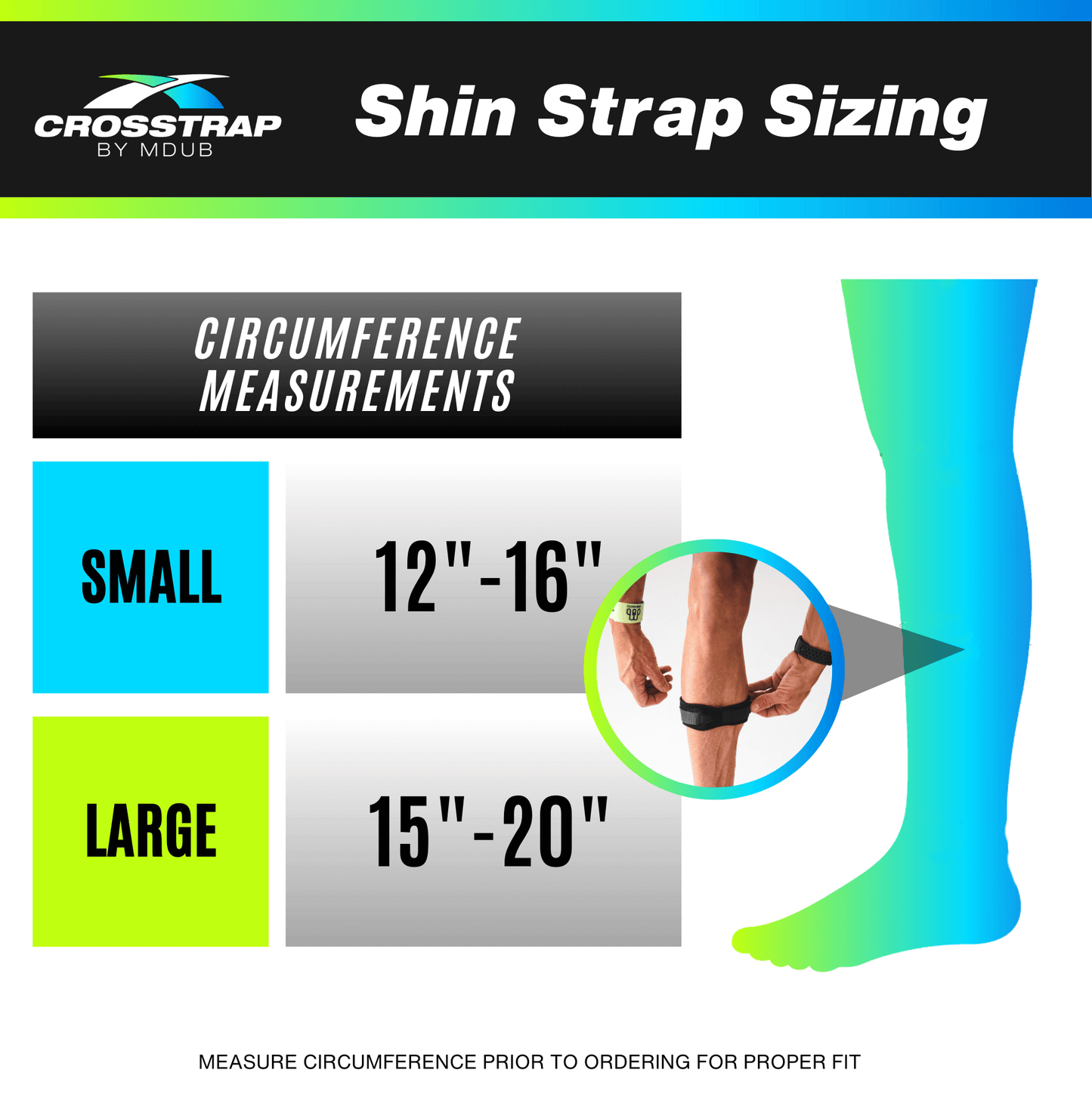 Crosstrap - Black Adjustable Neoprene Shin Splint & Leg Compression Support Straps